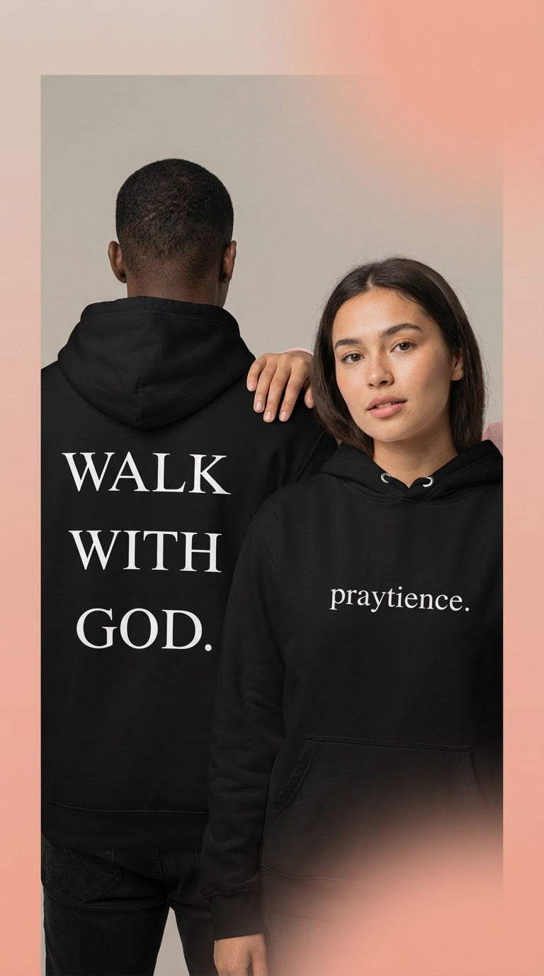 WALK WITH GOD Hoodie — Praytience® Essentials (Multiple Colors)